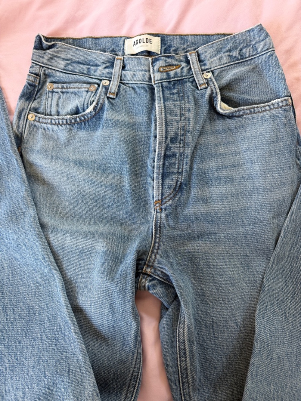 AGOLDE hi waisted straight leg jeans